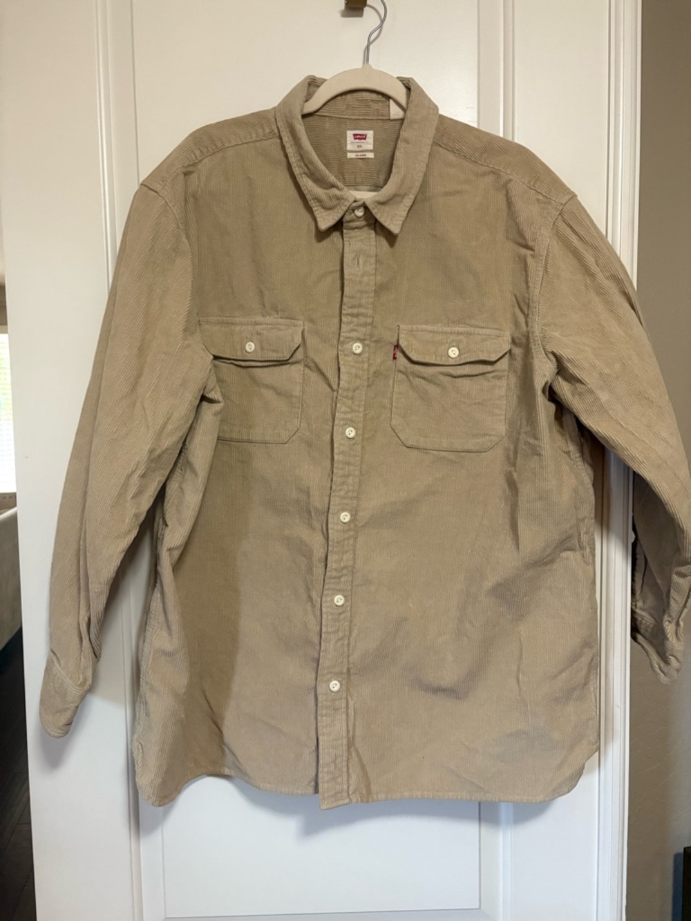 Levi's Cream Corduroy Shirt Jacket with Red Tab